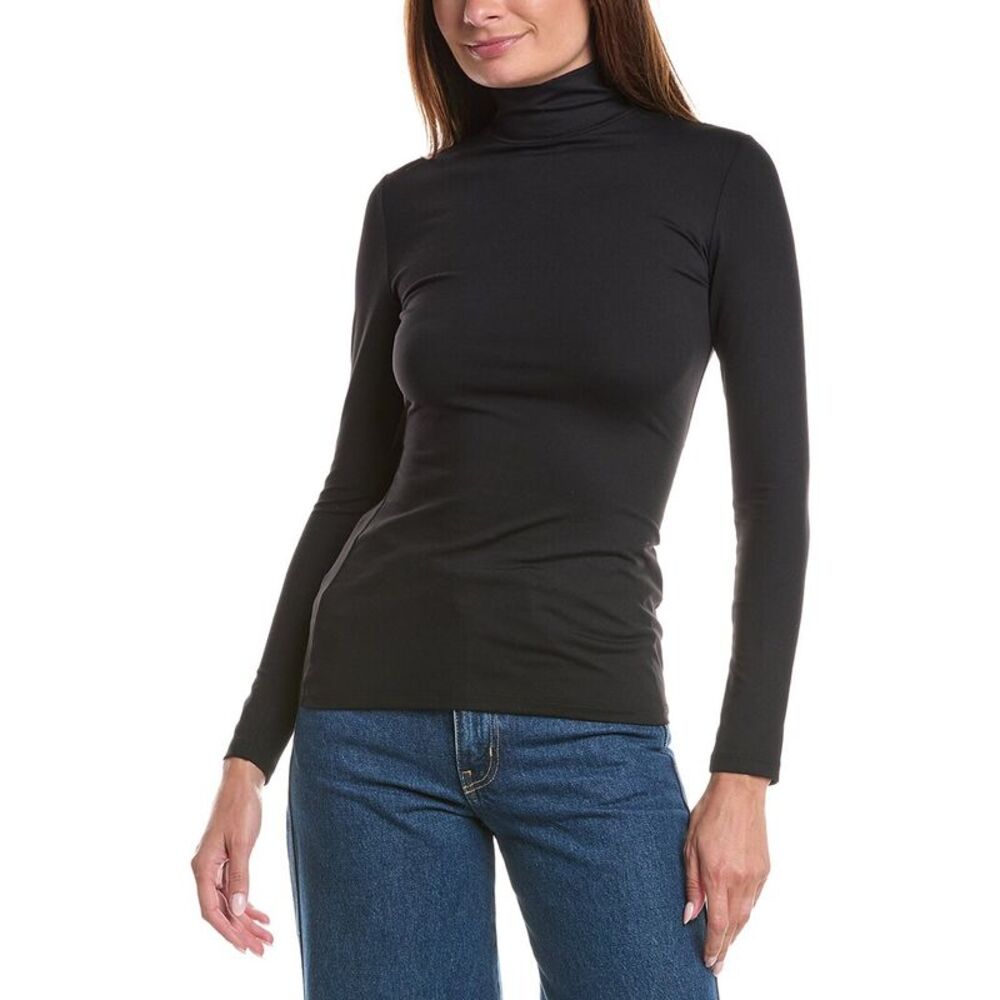 Susana Monaco Womens  Mock Neck Top, Black